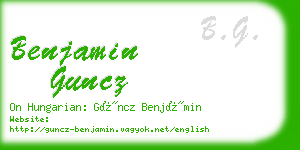 benjamin guncz business card